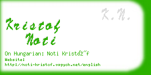 kristof noti business card